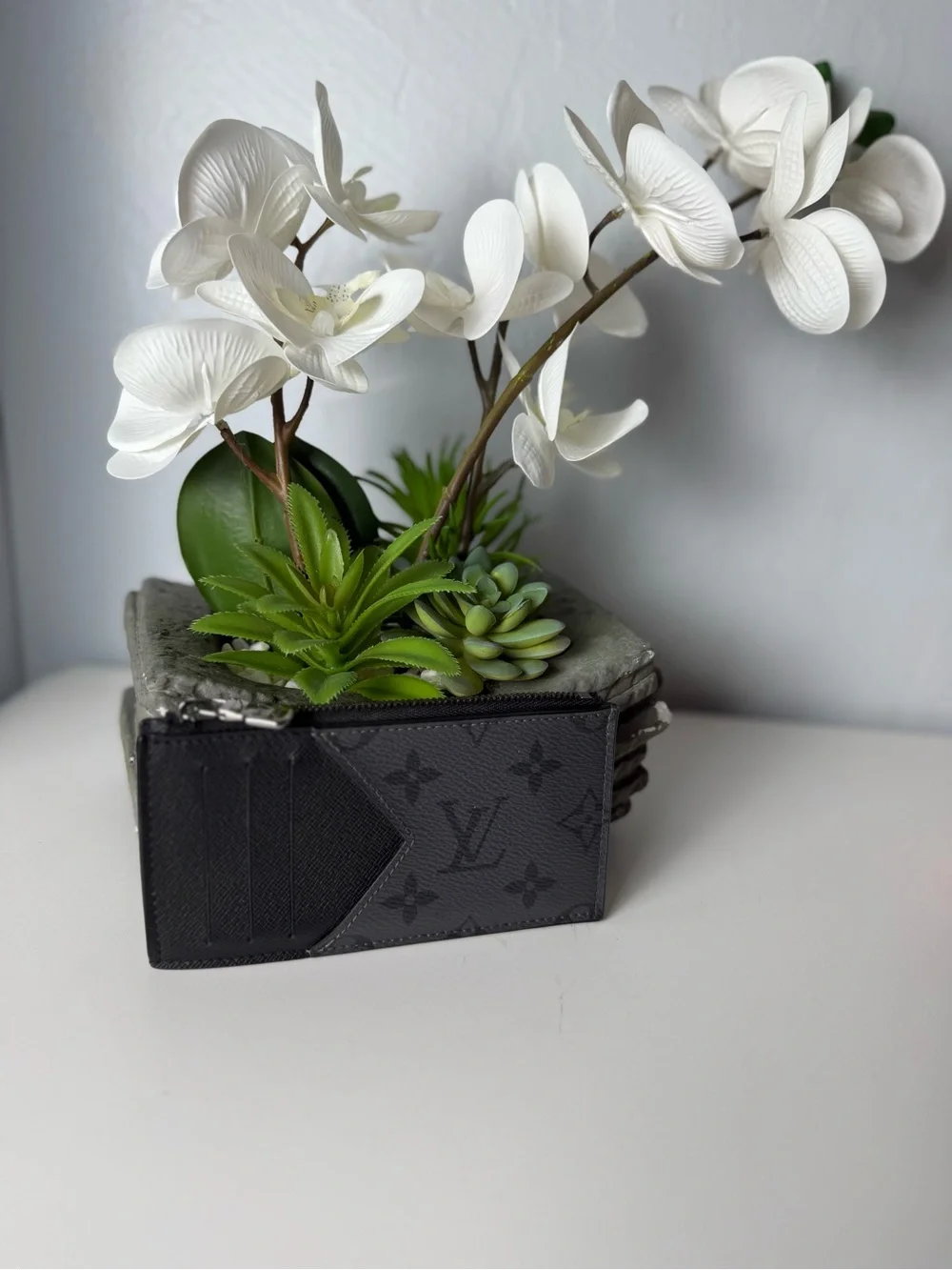 LOUIS VUITTON Coin Card Holder Monogram Eclipse Canvas